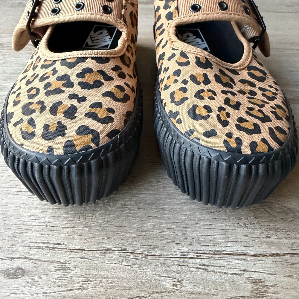 Vans Mary Jane Creeper Leopard Print Platform Shoes NEW Women Sz 5.5 Grunge Core - Picture 7 of 16